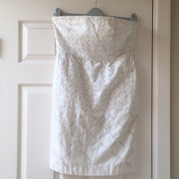 J. Crew Dresses & Skirts - J CREW STRAPLESS DRESS IVORY COTTON 10